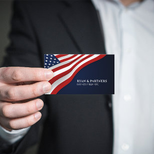 USA Flag   Corner   Dark blue background Business Card