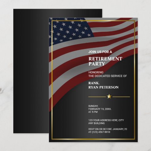 USA Flag | Corner | Gold Frame | Luxury Black