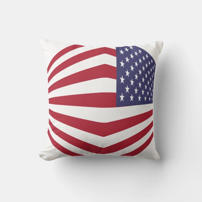 Usa Flag Corner Throw Pillow (Front)
