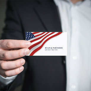 USA Flag   Corner   White background Business Card