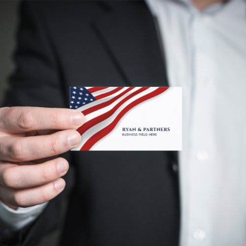 USA Flag  Corner  White background Business Card