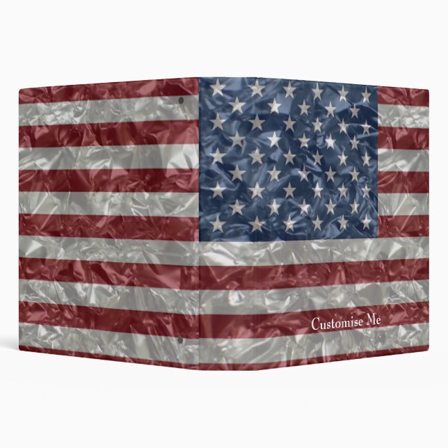 USA Flag - Crinkled 3 Ring Binder (Background)
