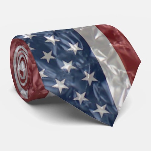 USA Flag _ Crinkled Neck Tie