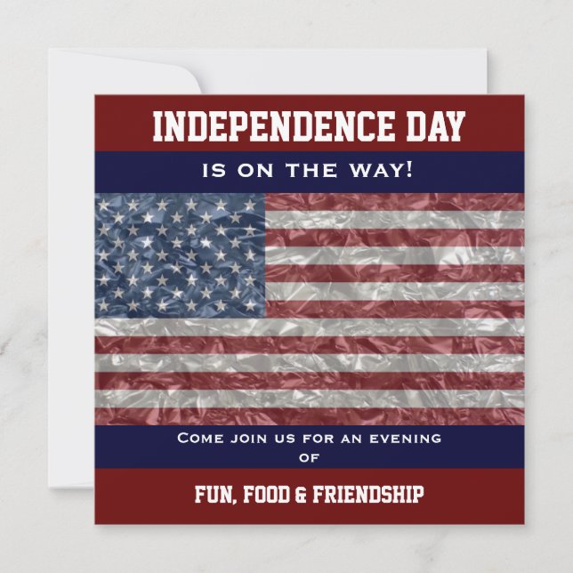 USA Flag - Crinkled Party Invite (Front)
