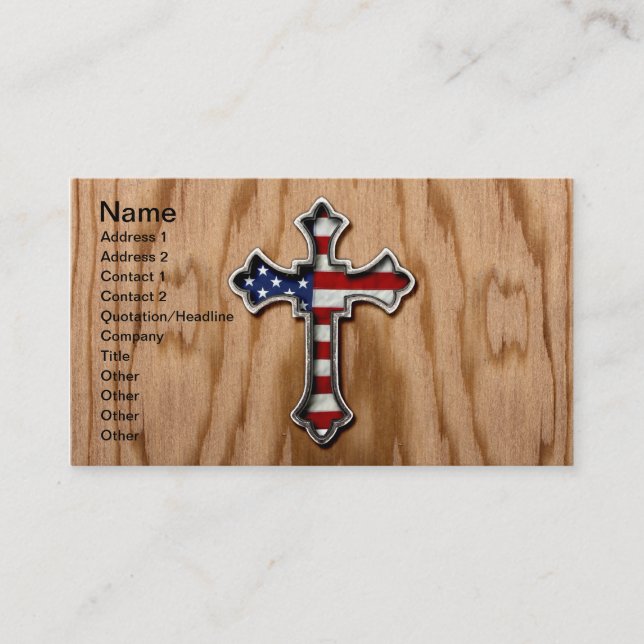 USA Flag Cross Business Card (Front)