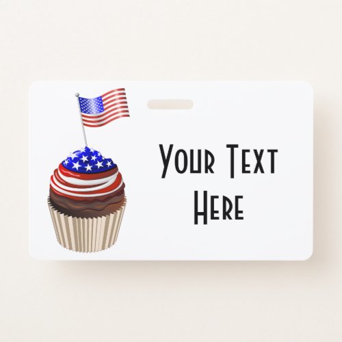 USA Flag Cupcakes Pattern Badge