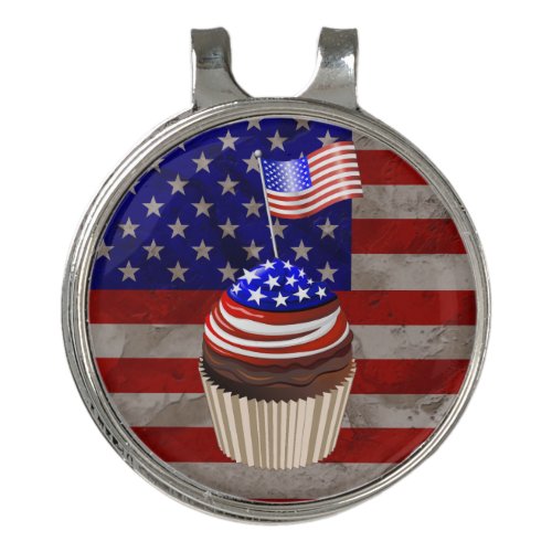 USA Flag Cupcakes Pattern Hanging Tapestry Golf Hat Clip