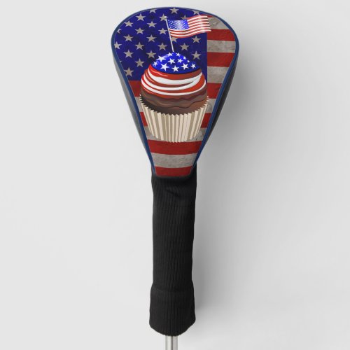 USA Flag Cupcakes Pattern Hanging Tapestry Golf Head Cover