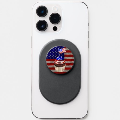 USA Flag Cupcakes Pattern Hanging Tapestry PopSocket