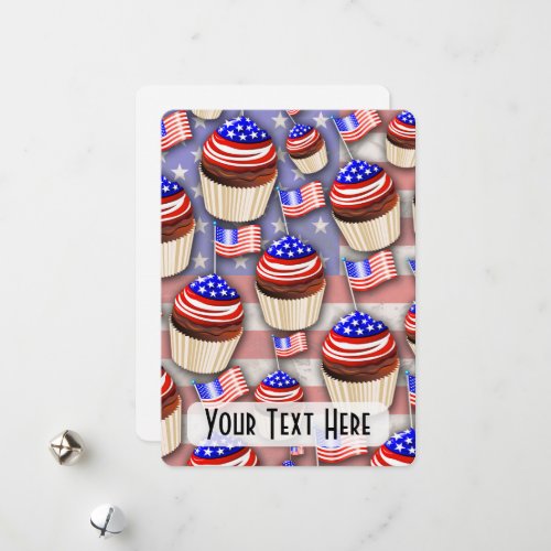 USA Flag Cupcakes Pattern Holiday Card