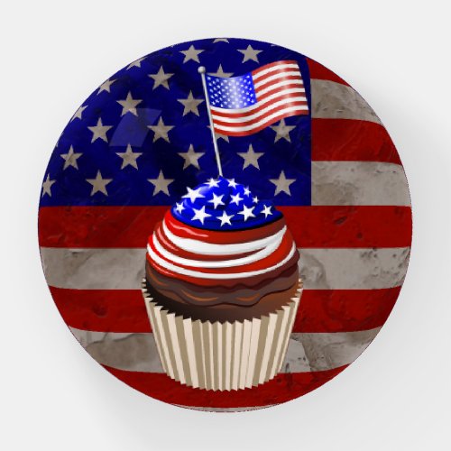 USA Flag Cupcakes Pattern Paperweight