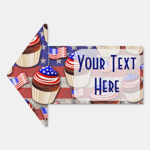 USA Flag Cupcakes Pattern Sign