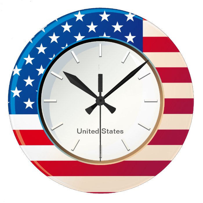 USA Flag Custom Wall Clock