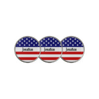 USA Flag Customizable Golf Ball Marker arc
