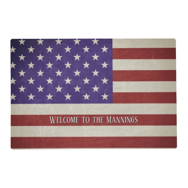 USA Flag (customizable) Paper Placemat (Front)