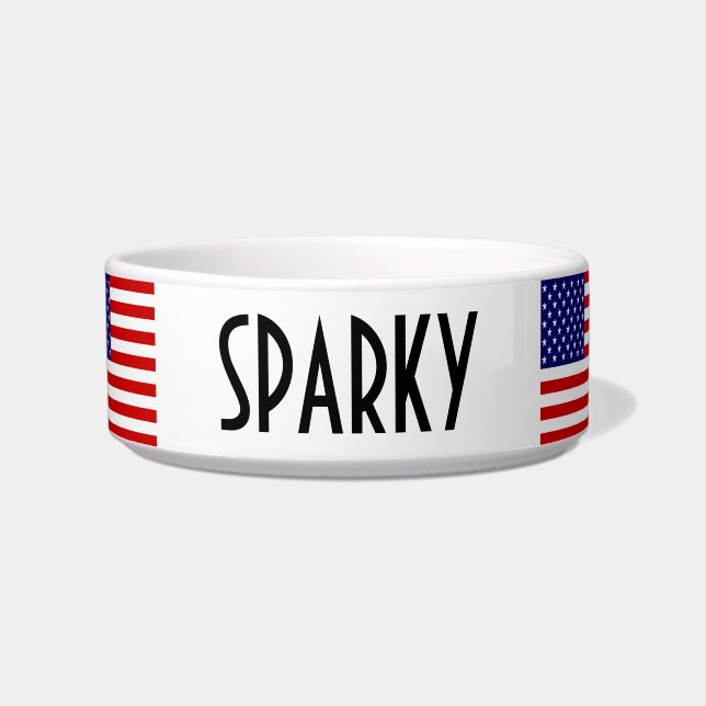 USA Flag  Customizable pbcnt Bowl (Front)