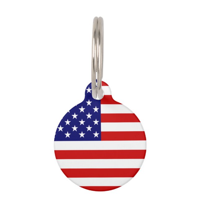 USA Flag Customizable Pet Tag arc2 (Front)