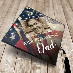 USA Flag Dad Memorial Graduation Cap Topper