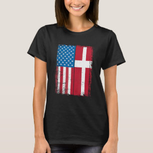 USA Flag Denmark Danish T-Shirt