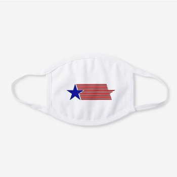 Usa Flag Design Stars Stripes American Patriotic White Cotton Face Mask by USA_Products at Zazzle