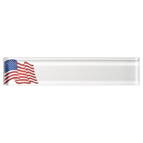 USA flag Desk Name Plate