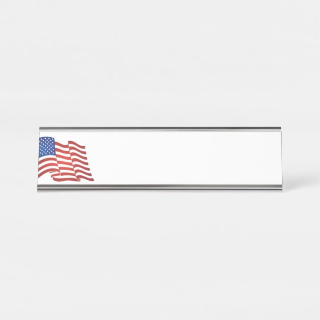 USA flag Desk Name Plate (Front)