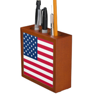 USA Flag Desk Organizer