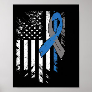 USA Flag Diabetes Type 1 Awareness Family Support  Poster