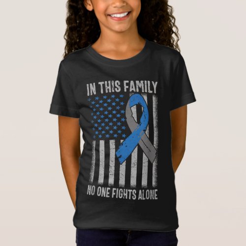 USA Flag Diabetes Type 1 Awareness Family Support T_Shirt
