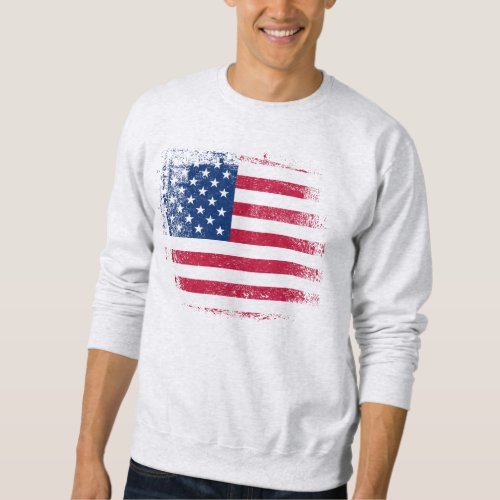 USA Flag Distressed 4th Of July Stars and Stripes Sweatshirt