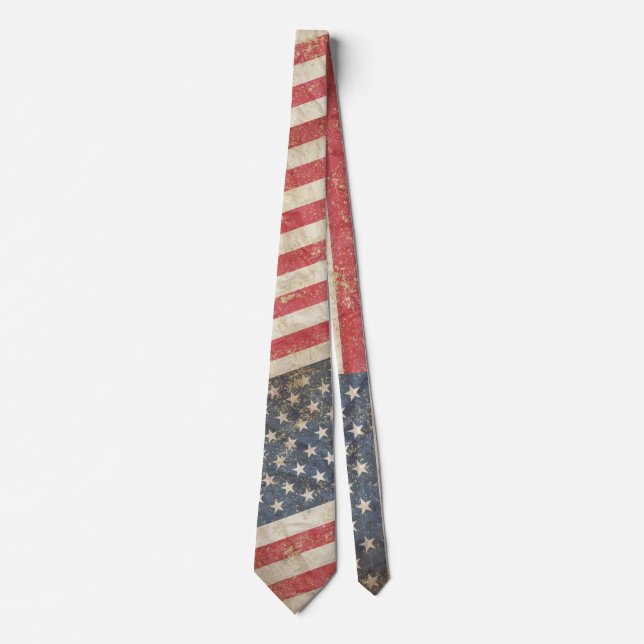 USA Flag, Distressed Neck Tie (Front)