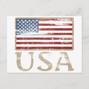 USA Flag Distressed Postcard