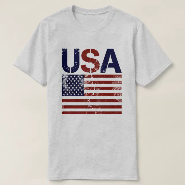 USA Flag Distressed T-Shirt | Zazzle