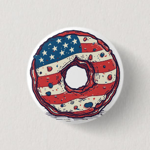 🍩 USA flag donut Button