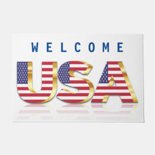 USA Flag Doormat - Welcome
