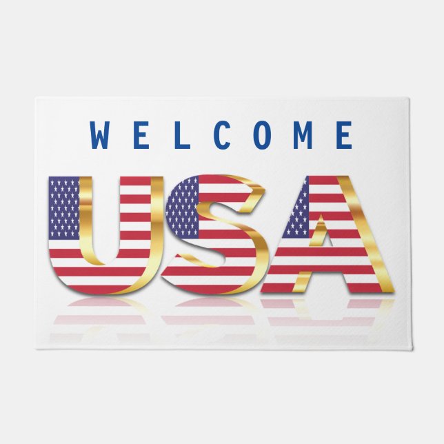 USA Flag Doormat - Welcome (Front)
