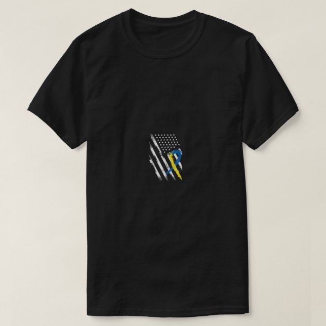 USA Flag Down Syndrome Awareness Shirt Dad Mom Dow (Design Front)