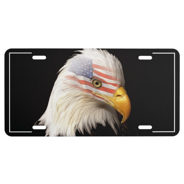 USA Flag Eagle License Plate (Front)