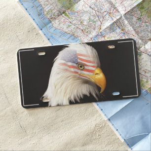 USA Flag Eagle License Plate