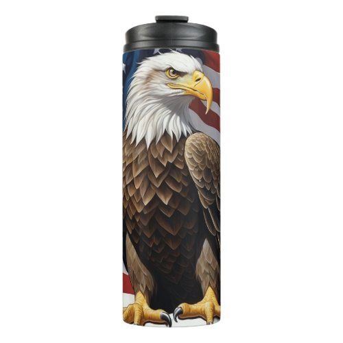  USA Flag EAGLE Patriotic Bold America AP16 Thermal Tumbler