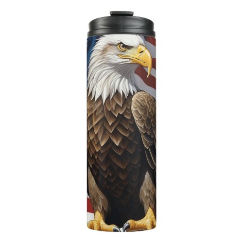  USA Flag EAGLE Patriotic Bold America AP16 Thermal Tumbler