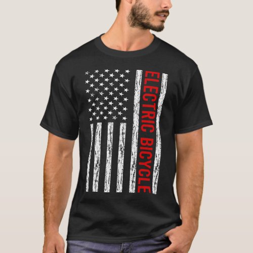 USA Flag Electric Bicycle E Bike Ebike T_Shirt