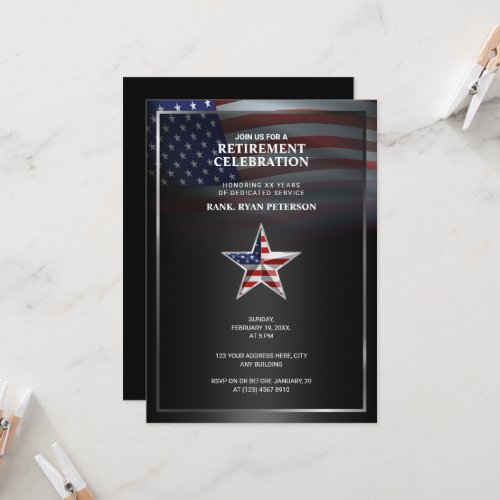 USA Flag | Embossed Star | Black