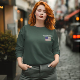 USA Flag Embroidered Custom States Sweatshirt