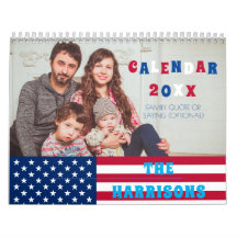 USA flag & Family Photo Retro