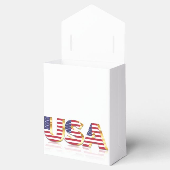 USA Flag Favor Box United States of America (Opened)