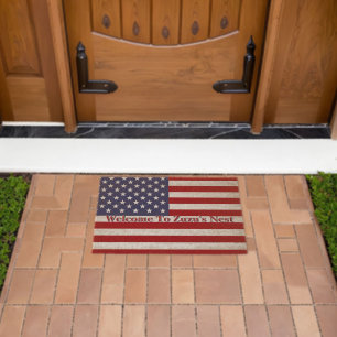 USA Flag Fiber Doormat