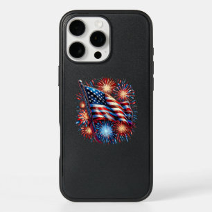 USA Flag Fireworks Patriotic iPhone 16 Pro Max Case