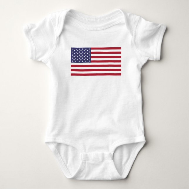 USA flag, flag of USA, American flag Baby Bodysuit (Front)