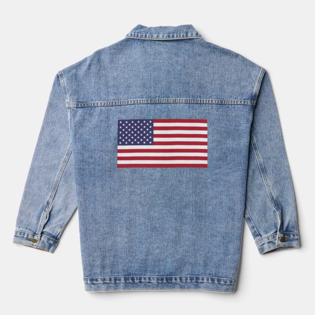 USA flag, flag of USA, American flag Denim Jacket (Back)